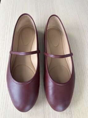 Polo by Ralph Lauren Burgundy Leather Mary Jane Flats